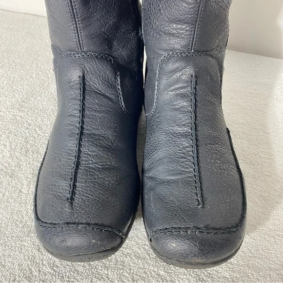 Rieker Black Faux Leather Sherpa Lined Mid Calf Knee High Boots 39 - Picture 10 of 14